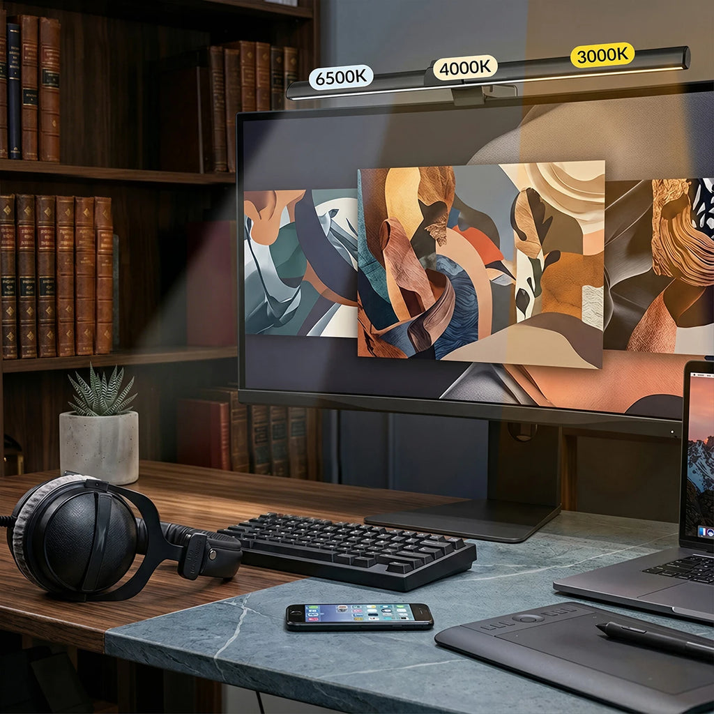 USB Powered LED Computer Screen Hanging Light Bar 30CM LED Monitor Lights Bar Dimming  Lighting for Work Gaming Read Table Lamp