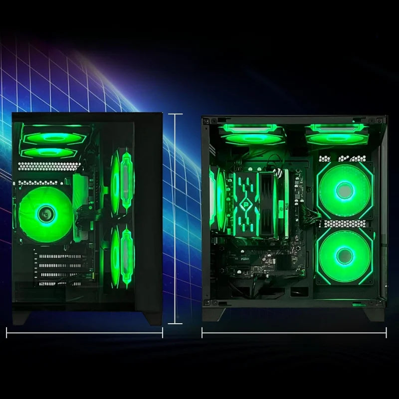 PC Gaming Desktop Ryzen 7 5700G RAM 16G 3200MHz DDR4 1TB M.2 Prebuilt Computer Tower 550W Bronze Power Supply ARGB Air Colli