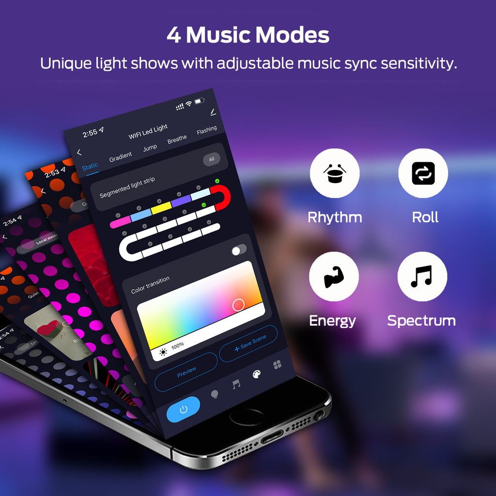 Gaming Ambient Light with WiFi Control and Sound Sensor